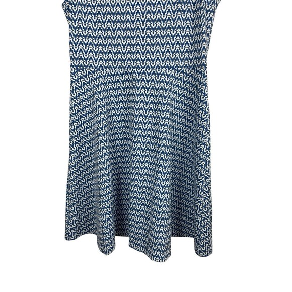 Talbots Blue Patterned Sleeveless A-line Fit & Flare Tea Dress L EUC - Picture 3 of 13